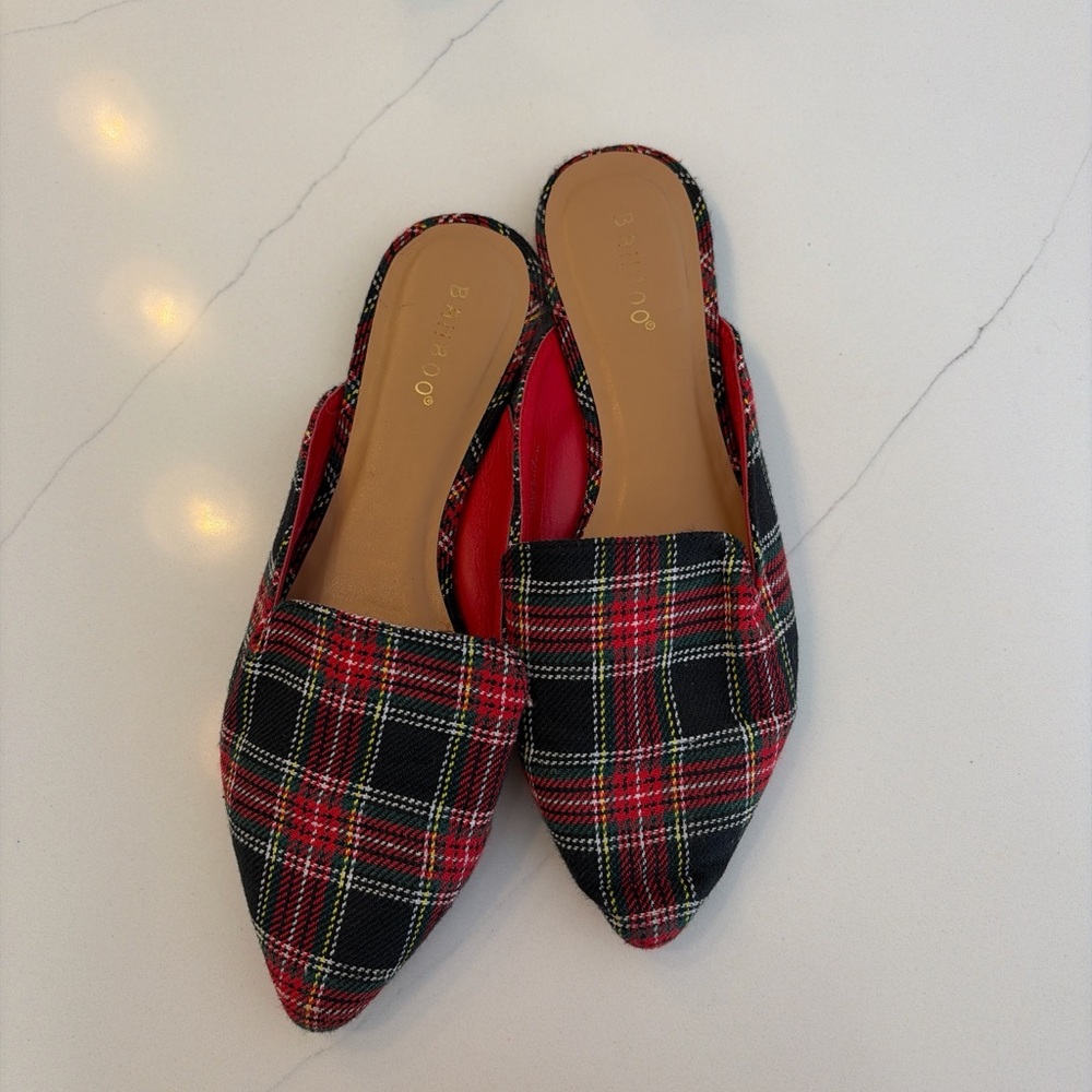 Bamboo Red Plaid Slip-On Women's Shoes